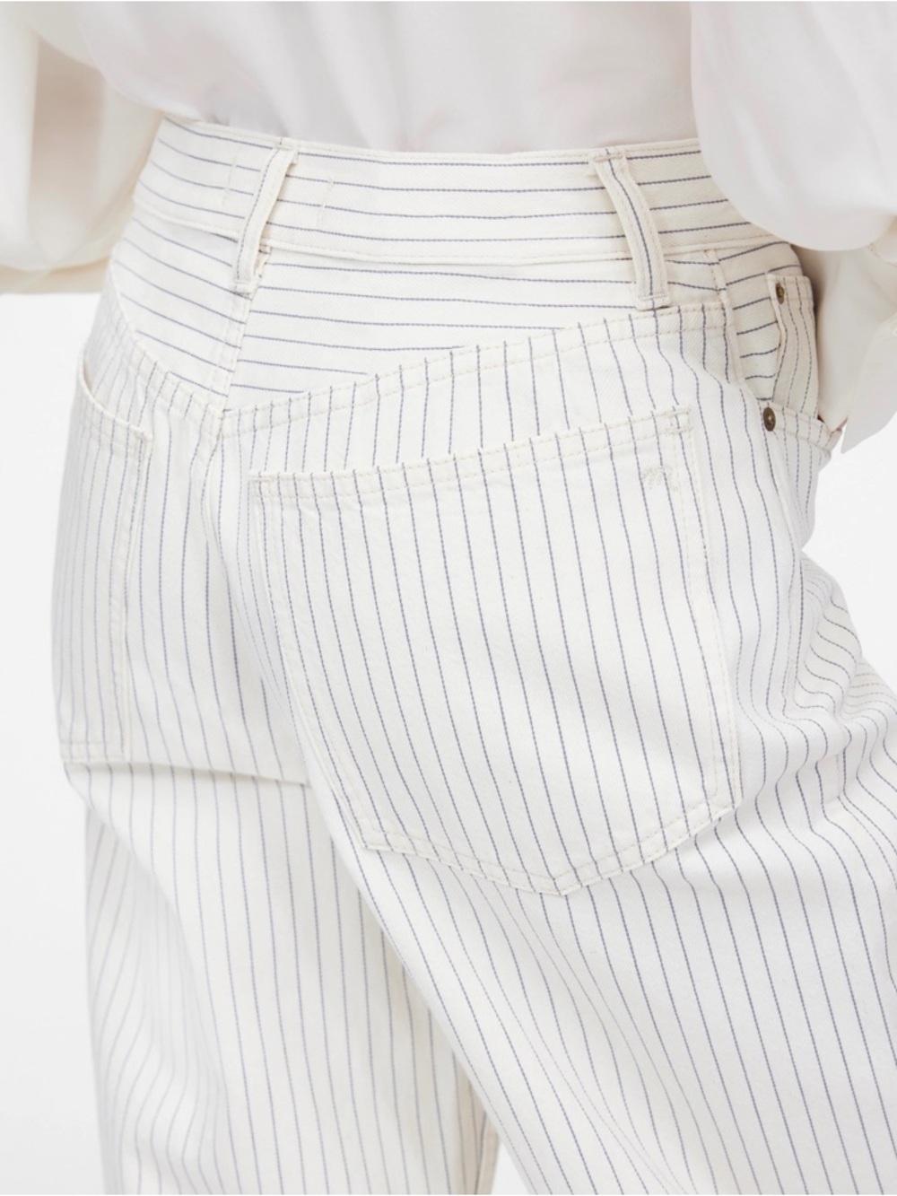 Madewell Low-Slung Baggy Jeans Grey Railroad Stripe-Rigid 23 - Picture 3 of 12